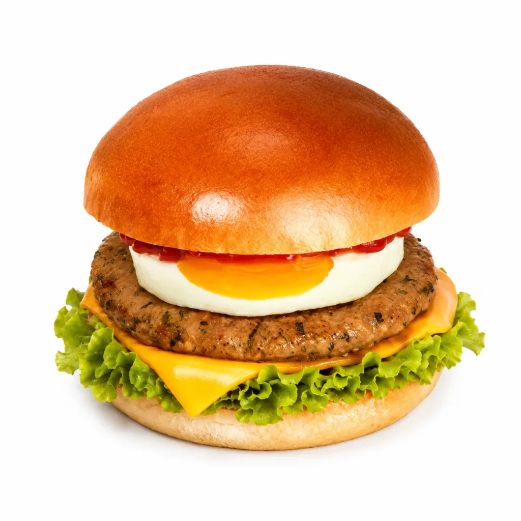 HOME 10 Roll with Chicken Patty & HP Sauce
