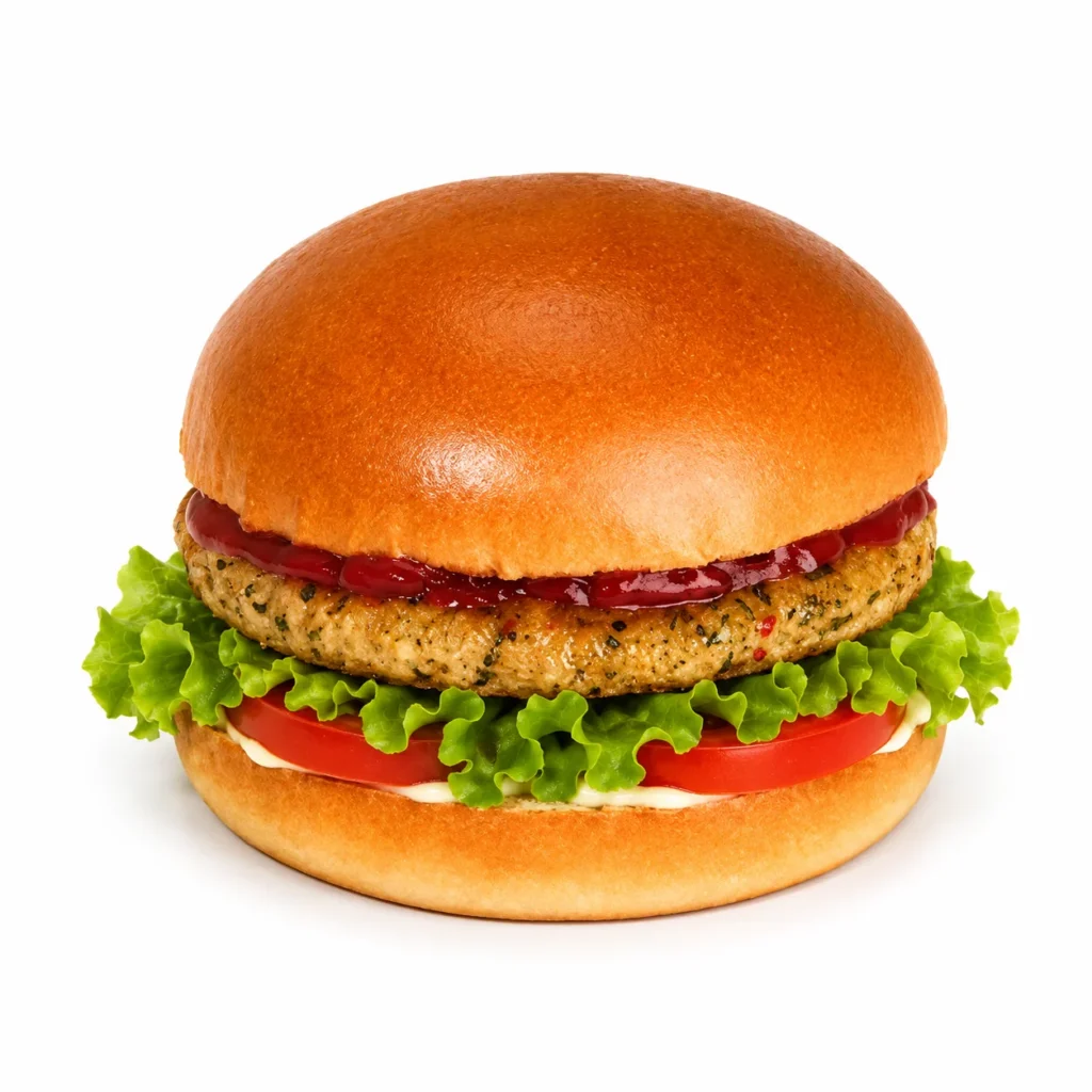 HOME 14 Roll with Chicken Patty & Heinz Ketchup