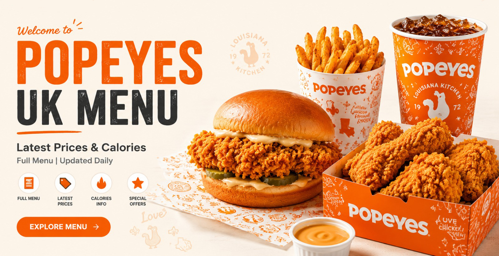 HOME 1 Popeyes Menu UK Prices and Calories
