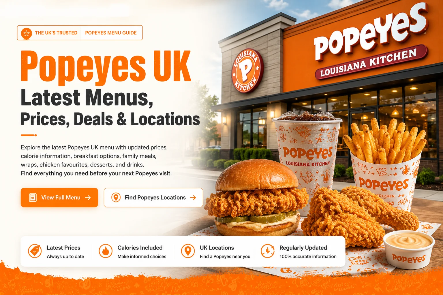 Home 1 Popeyes UK latest menu with prices, deals, restaurant and popular chicken meals