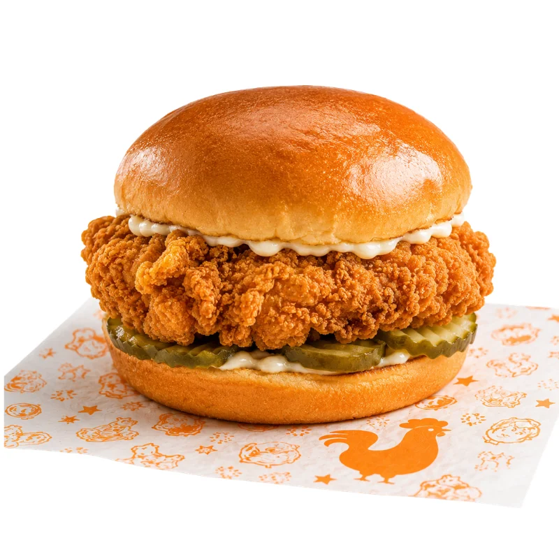 Home 10 Popeyes UK Signature Chicken Sandwich with crispy chicken fillet and pickles