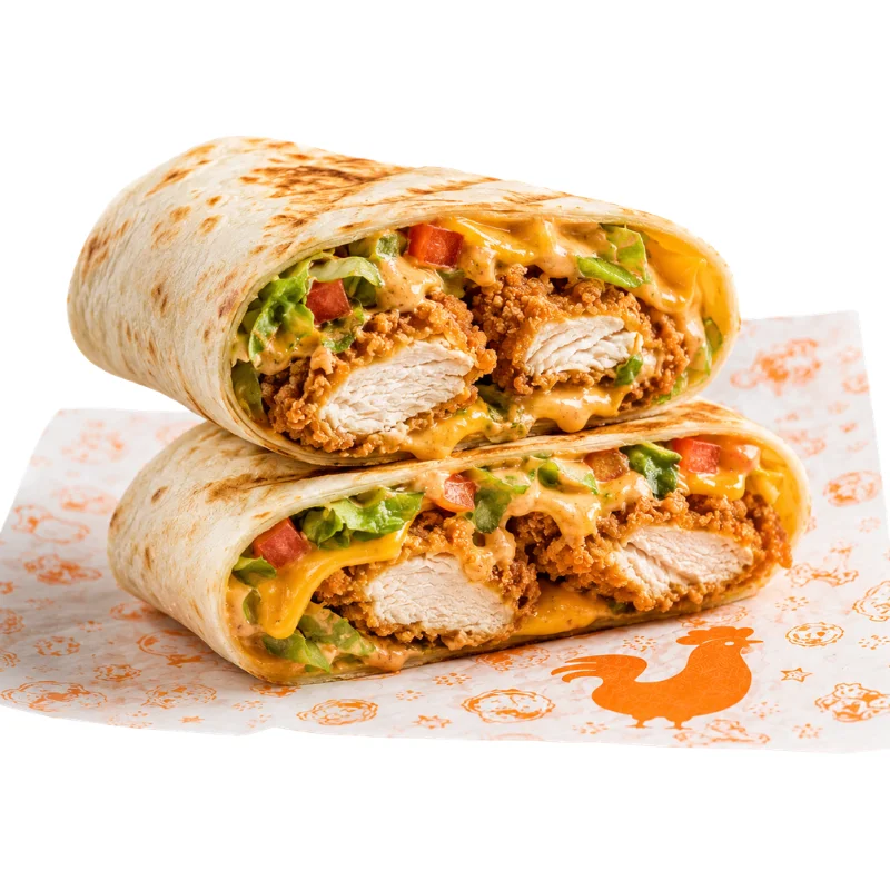 Home 12 Popeyes UK Signature Chicken Wrap with crispy chicken, fresh vegetables and creamy sauce